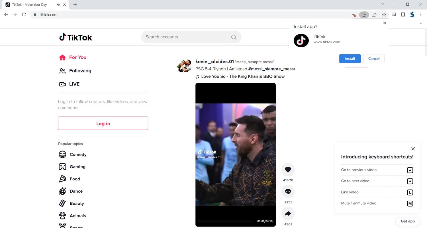 TikTok PWA App PC