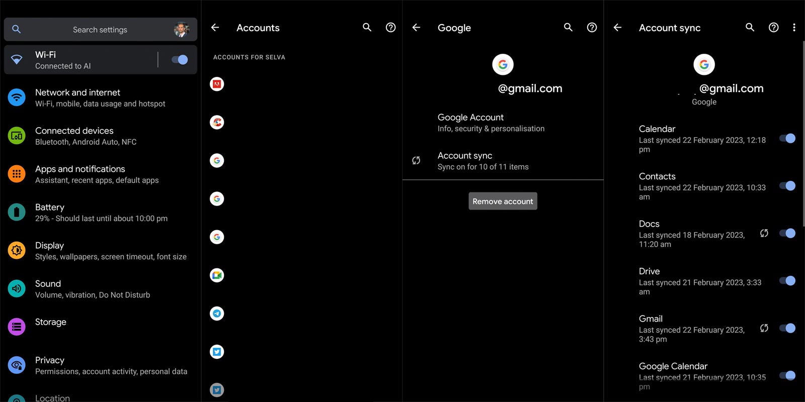 Account Sync Settings Google Android