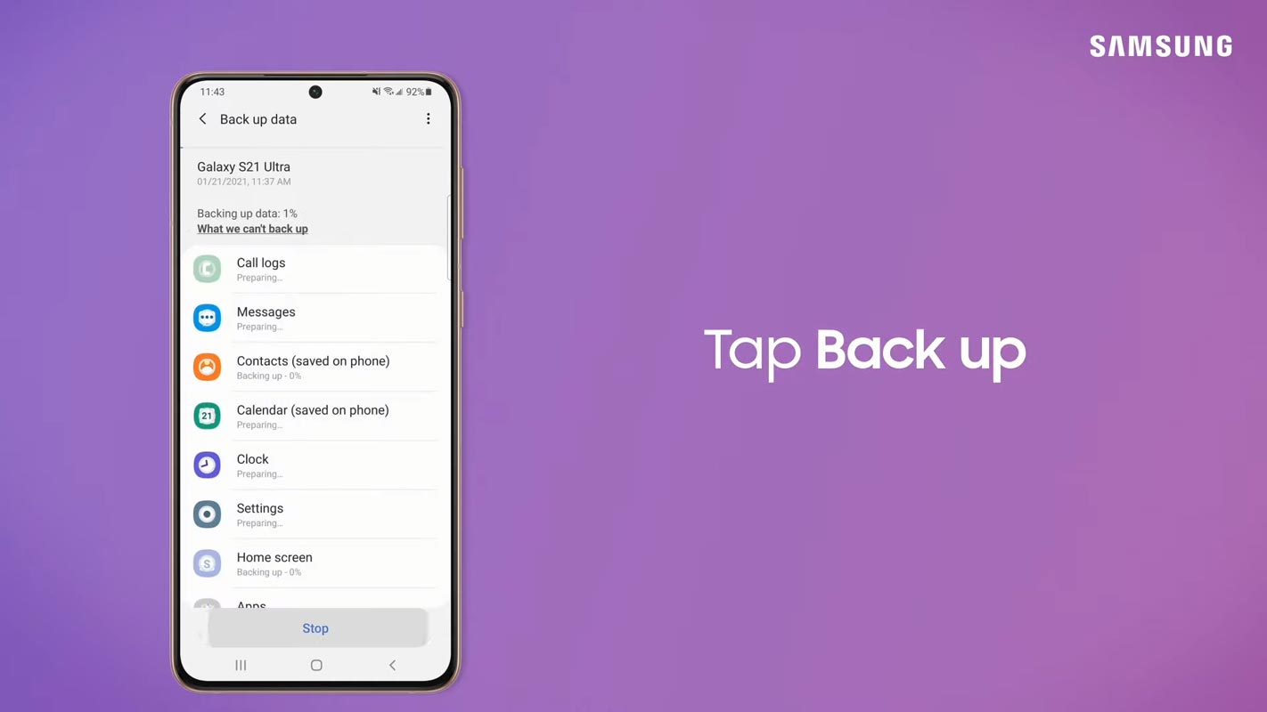 Backup Data Samsung galaxy Modules