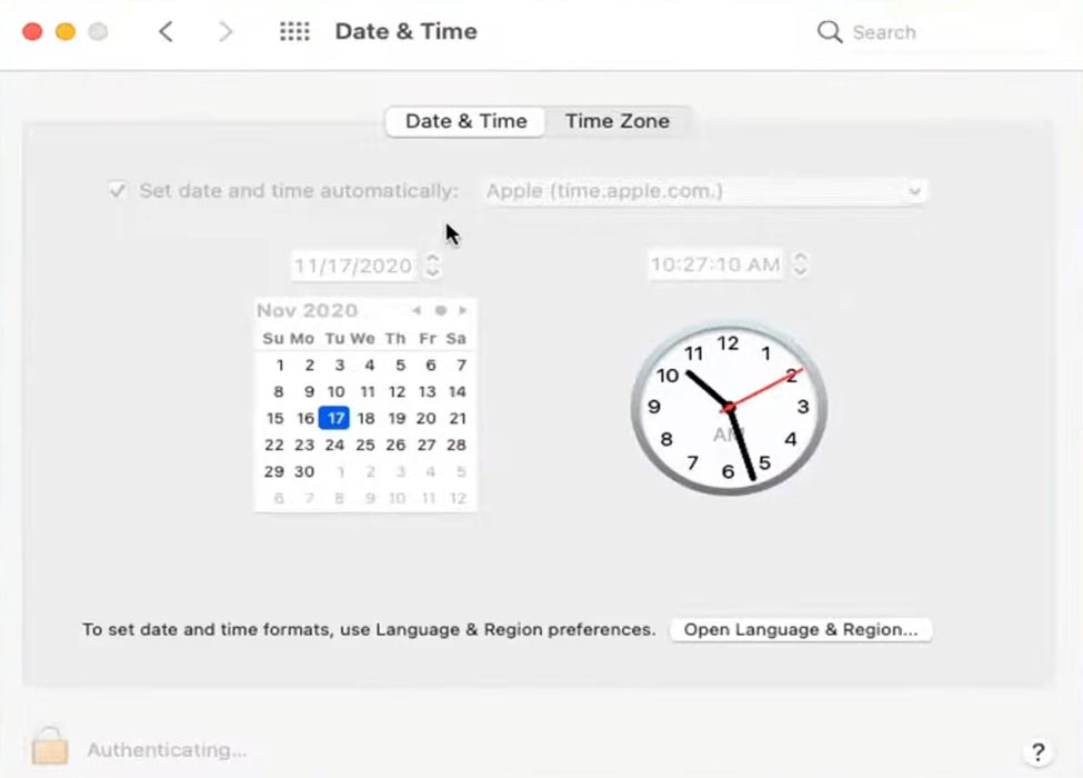 Change Date and Time Mac