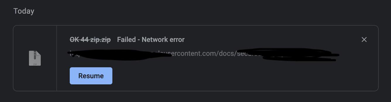 Googel Drive Network Failed Error