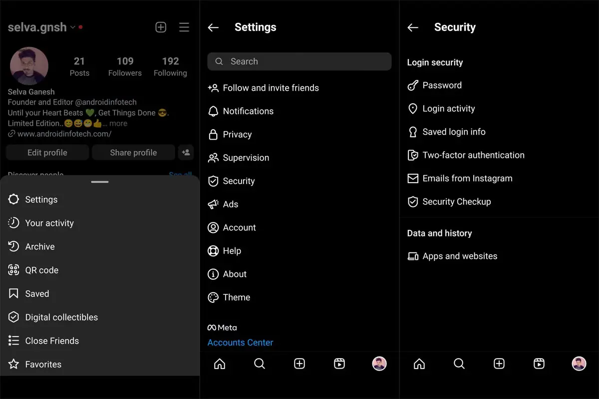 Instagram Settings Security