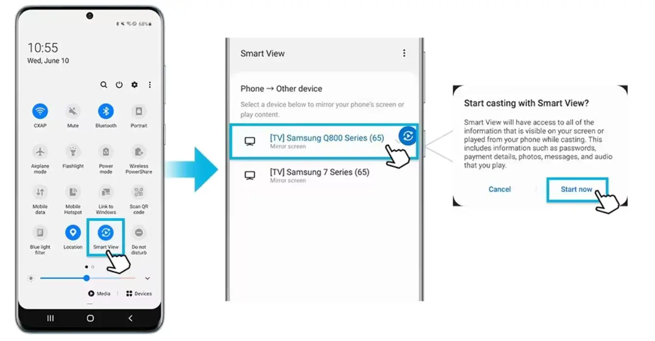 Samsung Galaxy Mobile Casting to Samsung TV