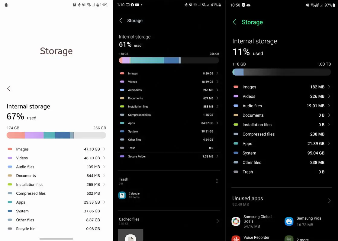 Samsung Galaxy S23 Ultra Storage Information