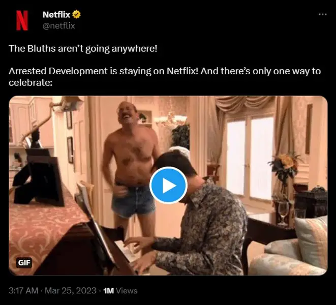 Arrested Development stays on Netflix Official Tweet