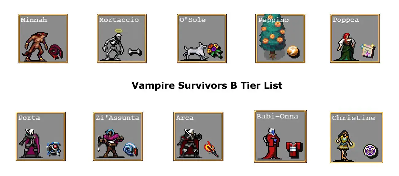 Vampire Survivors B Tier List