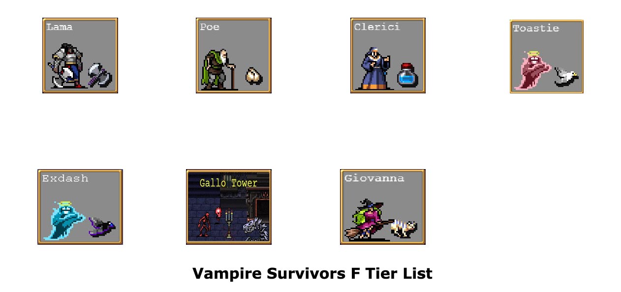 Vampire Survivors F Tier List