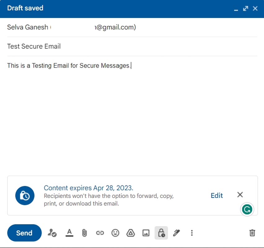 Gmail Confidential Mode Compose