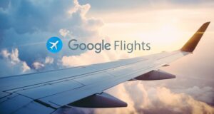 Googel Flights Logo with Airplane