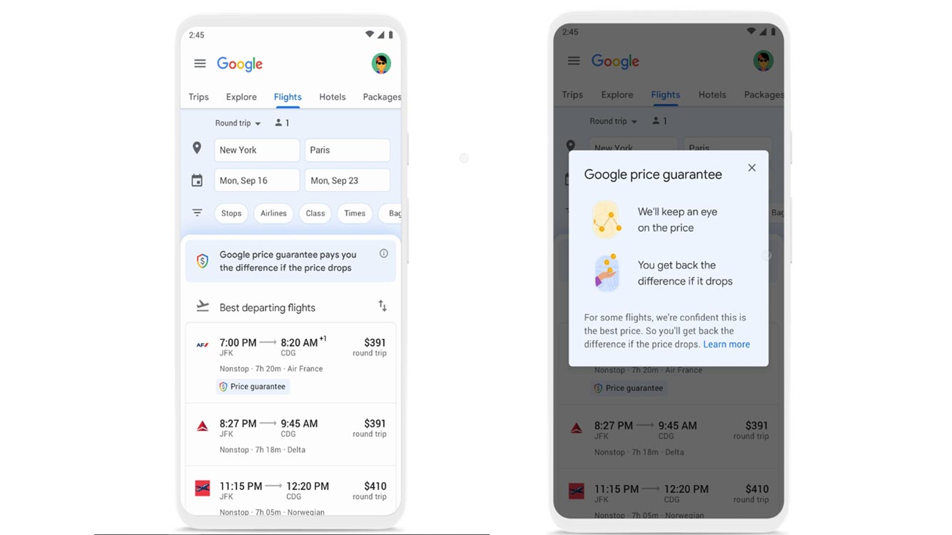 Google Price Guarantee Screenshots