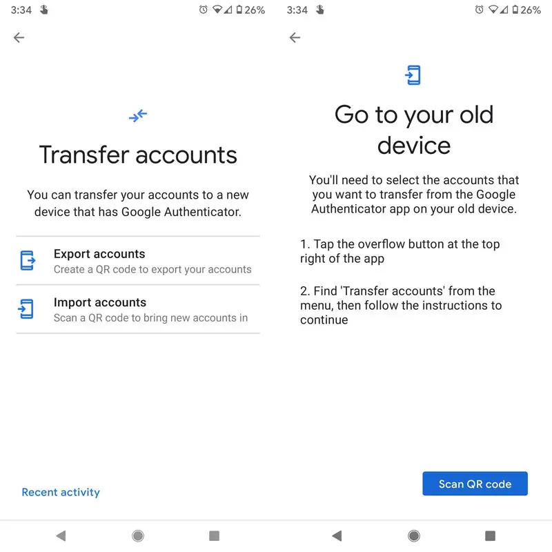 Manual Transfer Google Authenticator