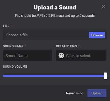 Upload Sound Discord