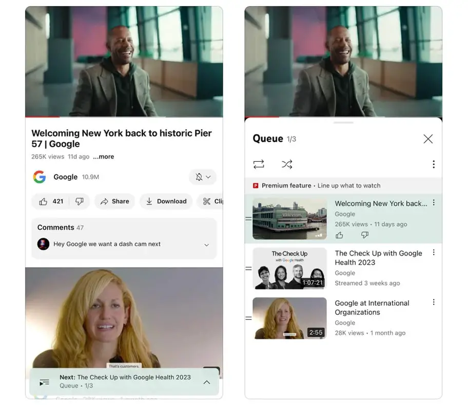 YouTube Premium Queue