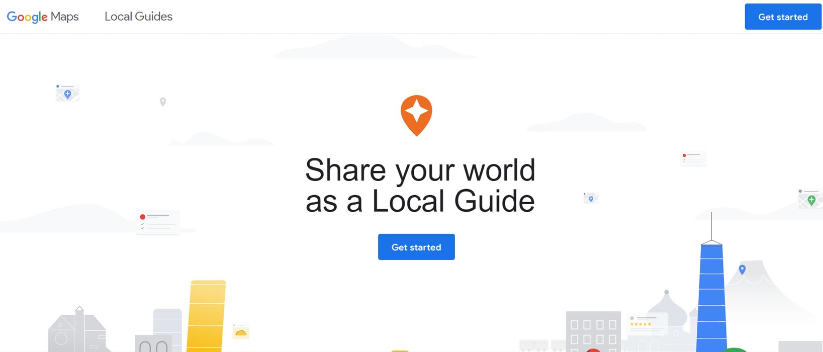 Google Maps Local Guide Starting Page