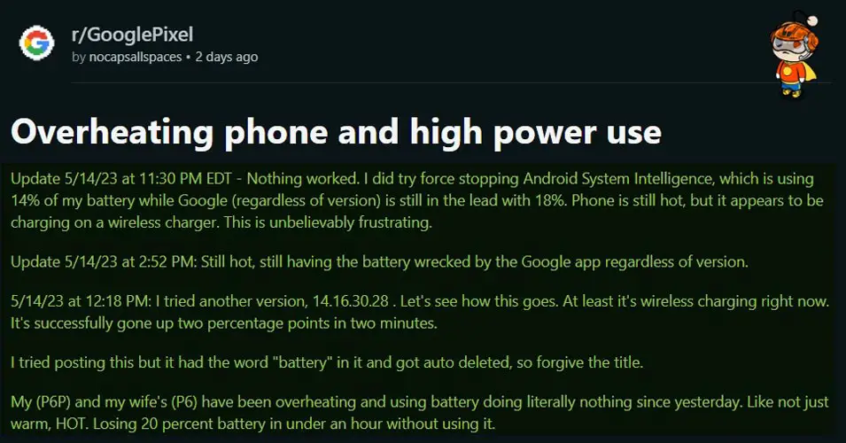 Google Pixel Overheating Issues Reddit
