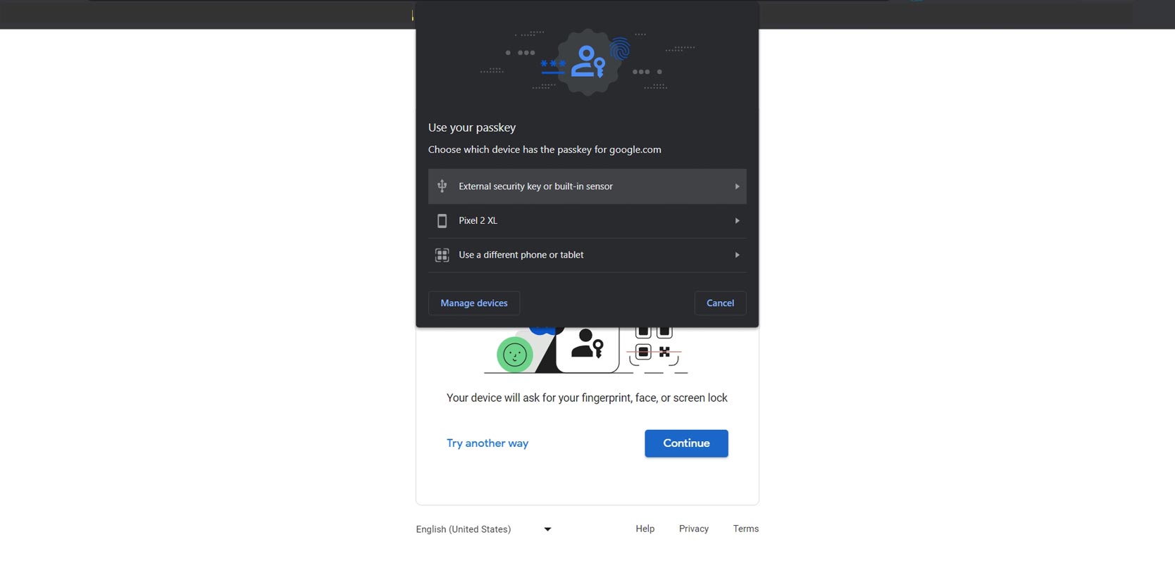 Passkey Device Select Google Account