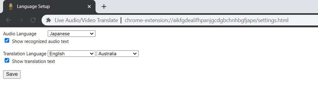 Setup CRX Translate in Chrome