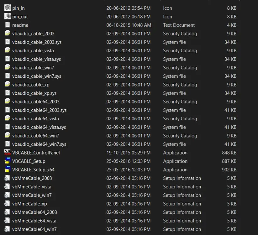 VB-CABLE Virtual Audio Device Files