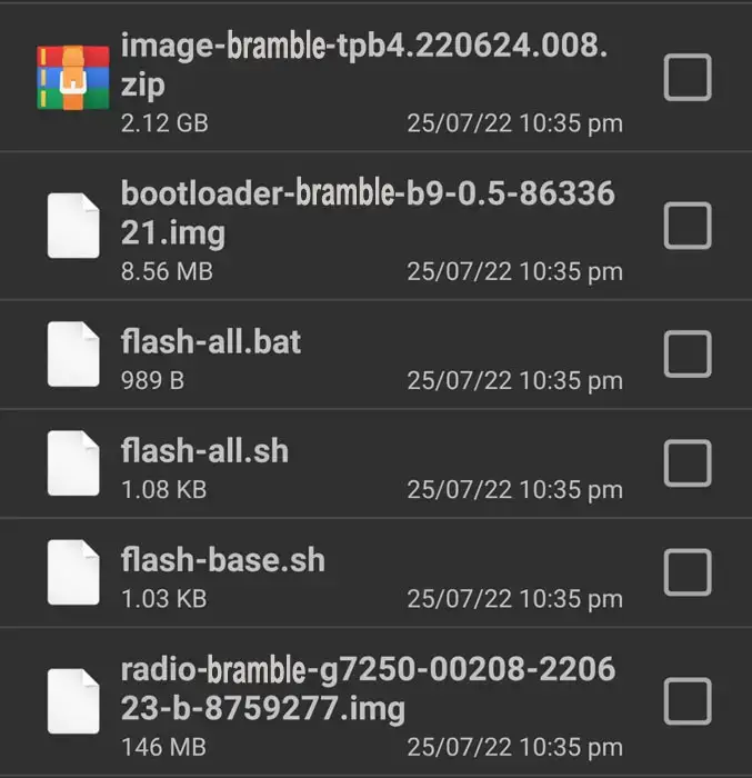 google pixel 4a extract file