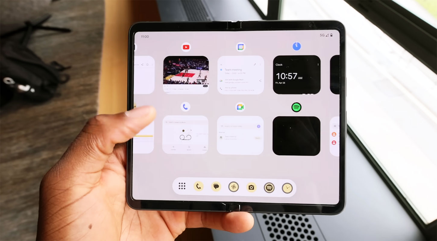 Google Pixel Fold in Open Position in Hand