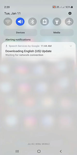 Google is Downloading English update Screenshot