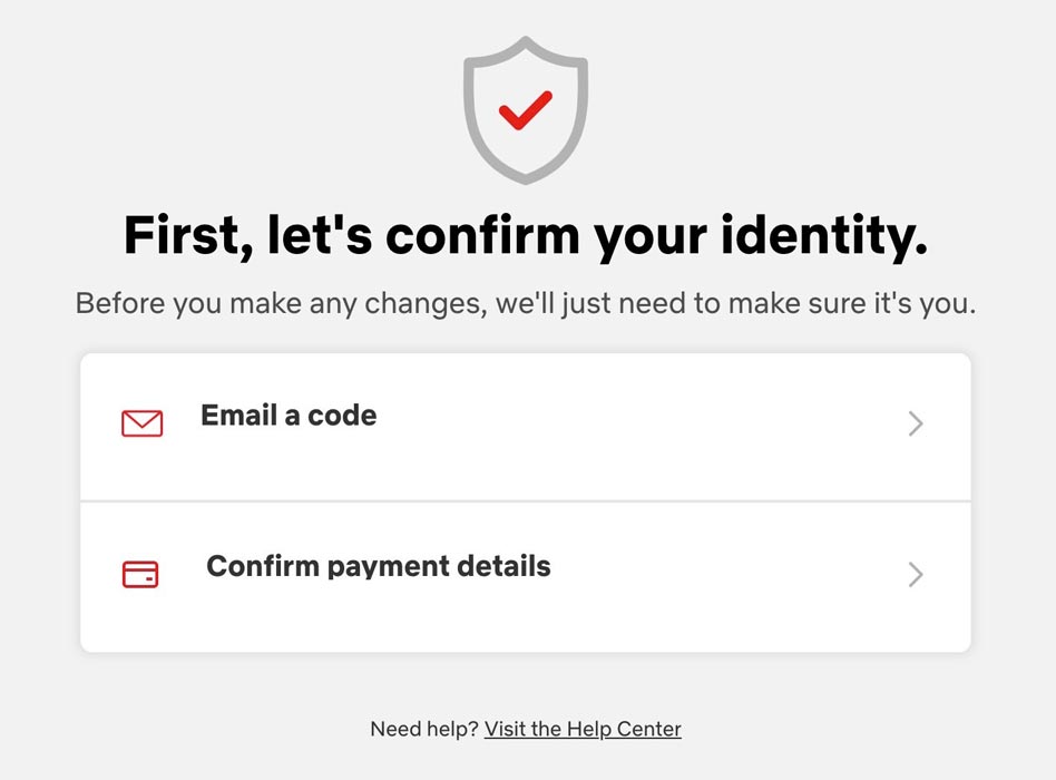 Netflix Password Sharing Confirmation