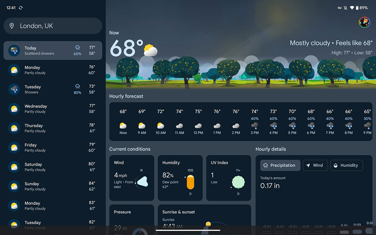 Nowcast Google Weather app Screenshot 1