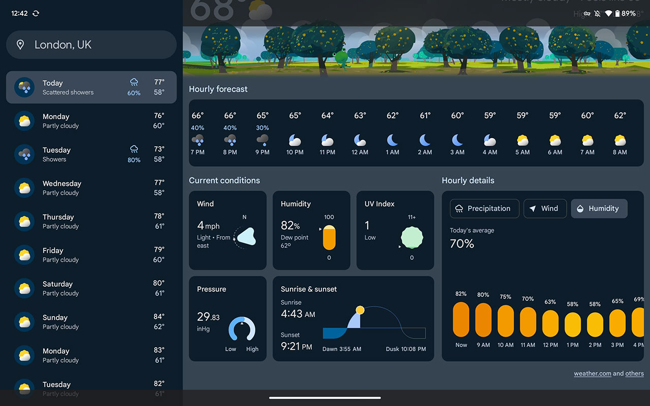 Nowcast Google Weather app Screenshot 2