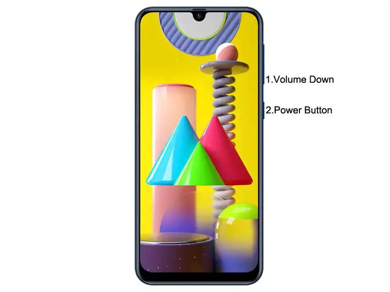 Samsung Galaxy M31 Screenshot key