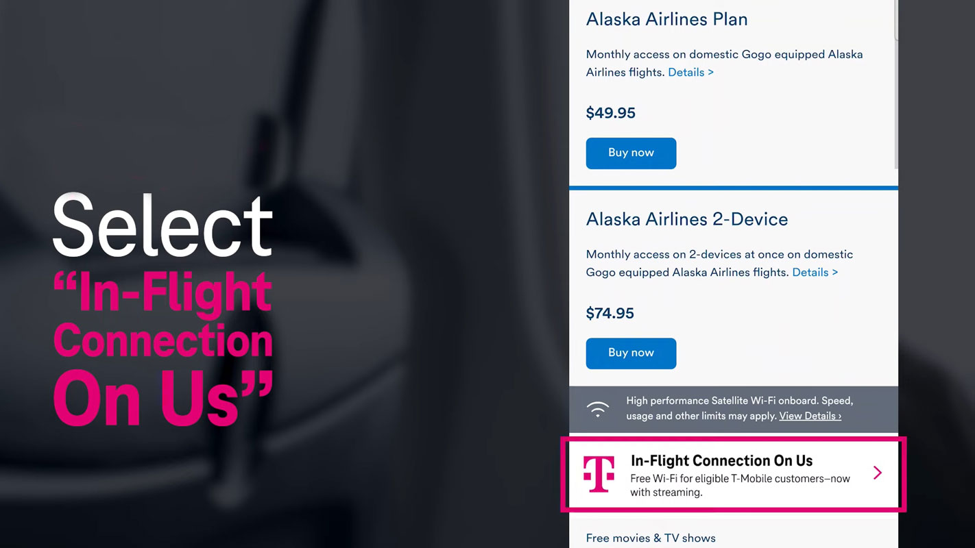T-Mobile Wi-Fi in Flight App