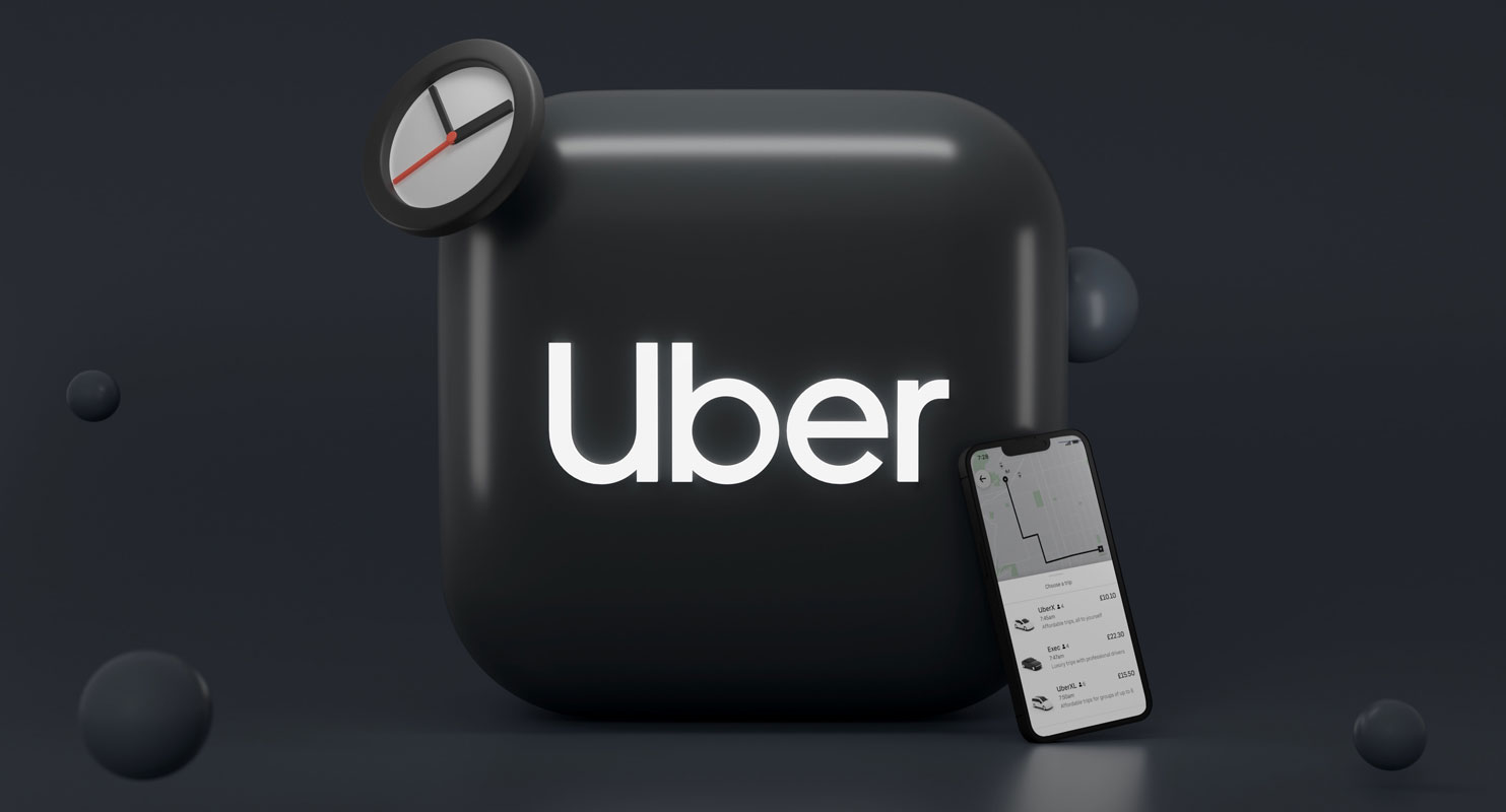 Uber App Mobile With Logo