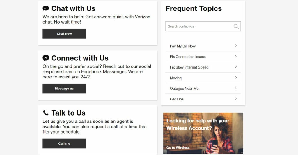 Multiple ways to contact Verizon Wireless USA Android Infotech