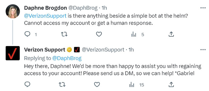 VerizonSupport Twitter Page