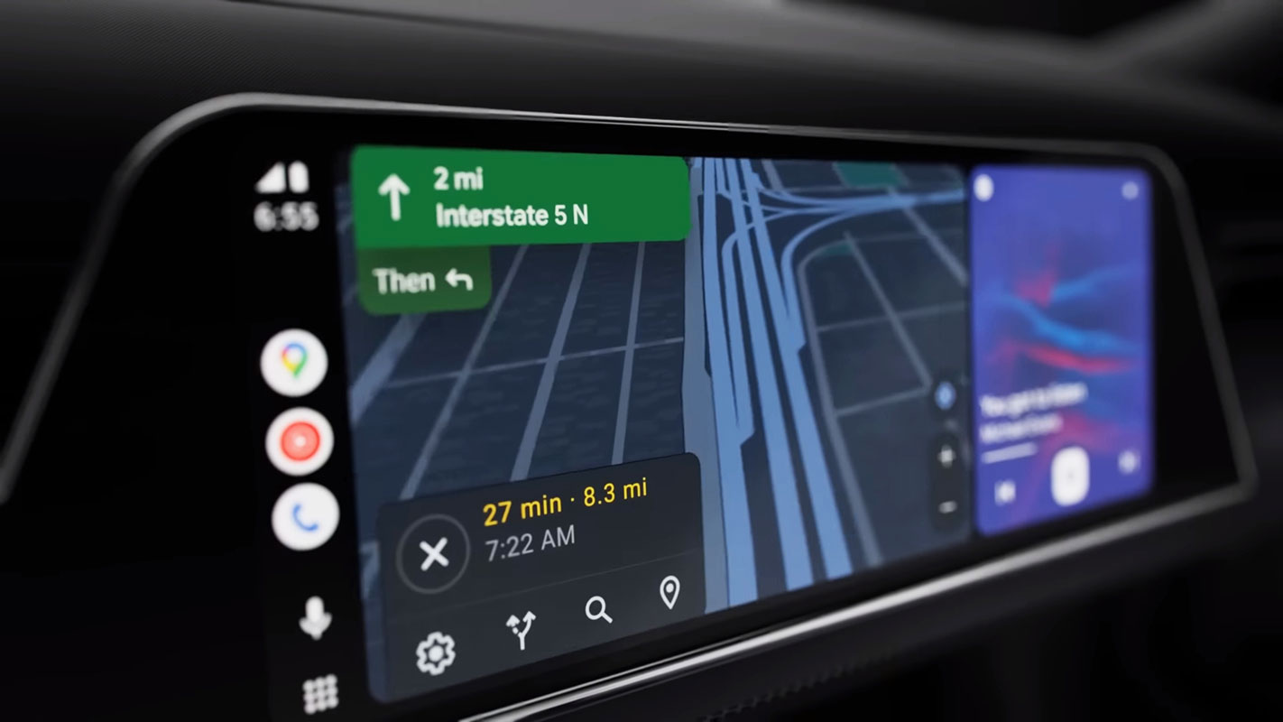 Android Auto Screen with Google Maps