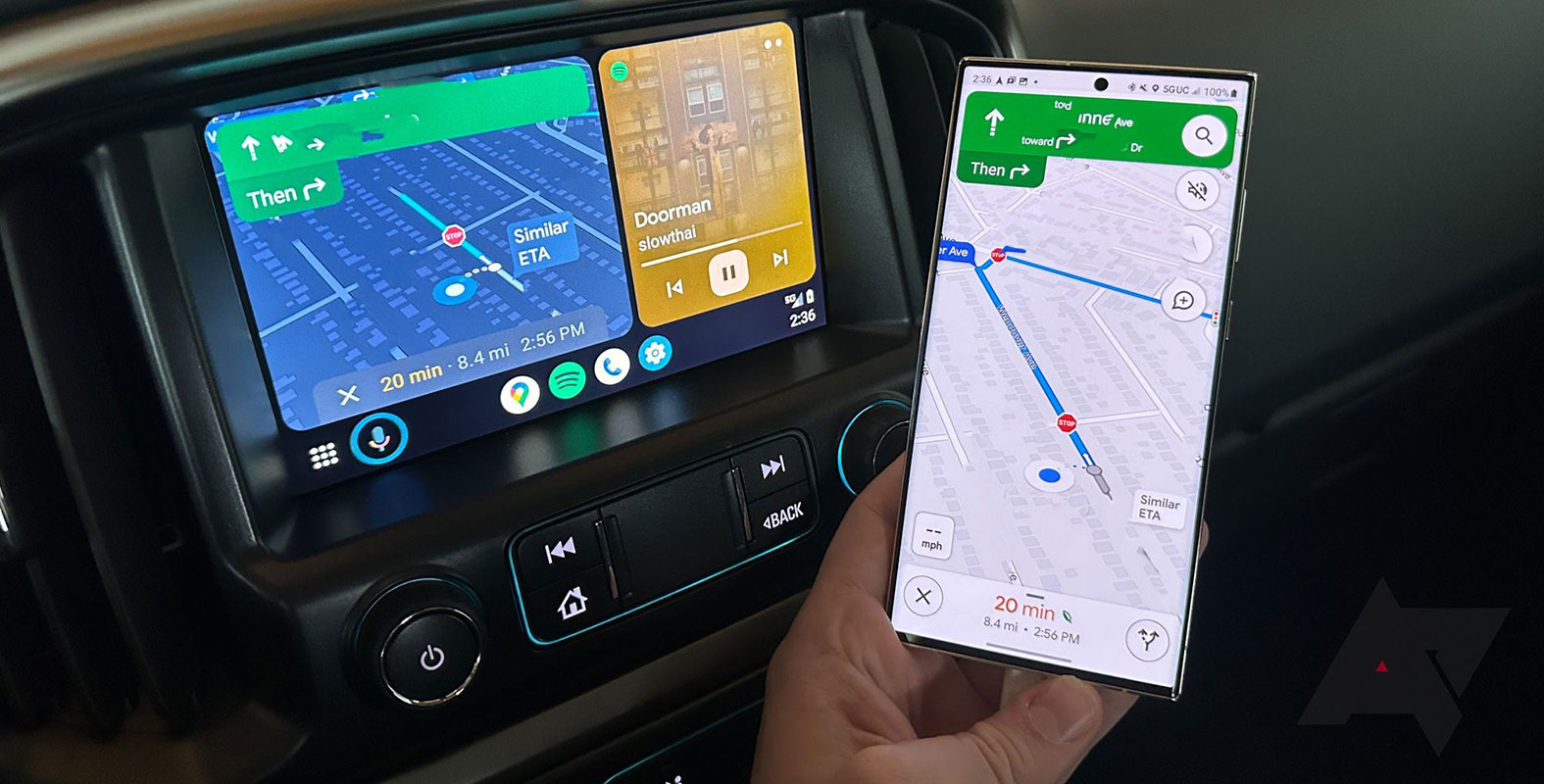 Google Maps on Android Auto and Mobile