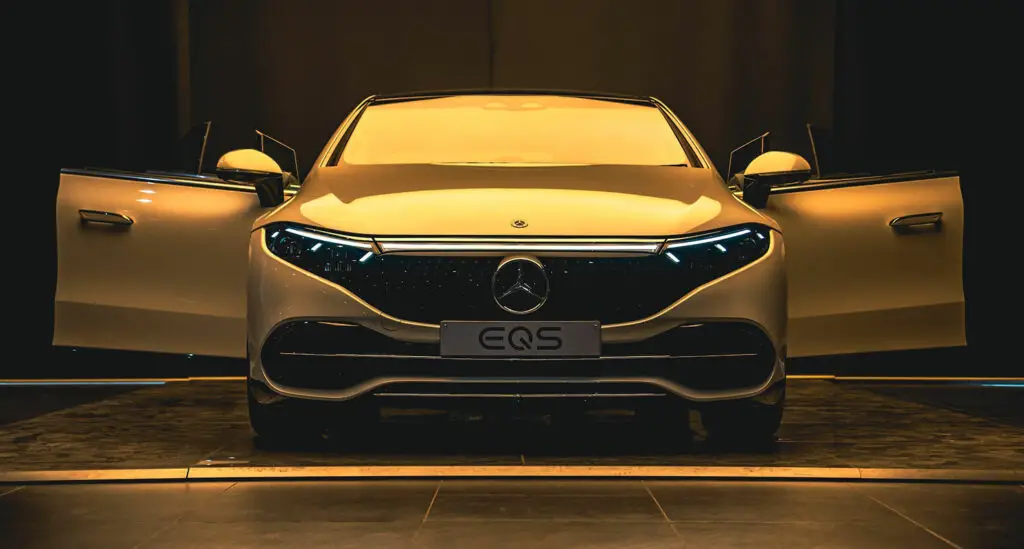 Mercedes Benz EQS In Gold Light