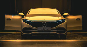 Mercedes Benz EQS In Gold Light