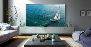 Samsung 98-Inch QLED 4K TV in Home Hall