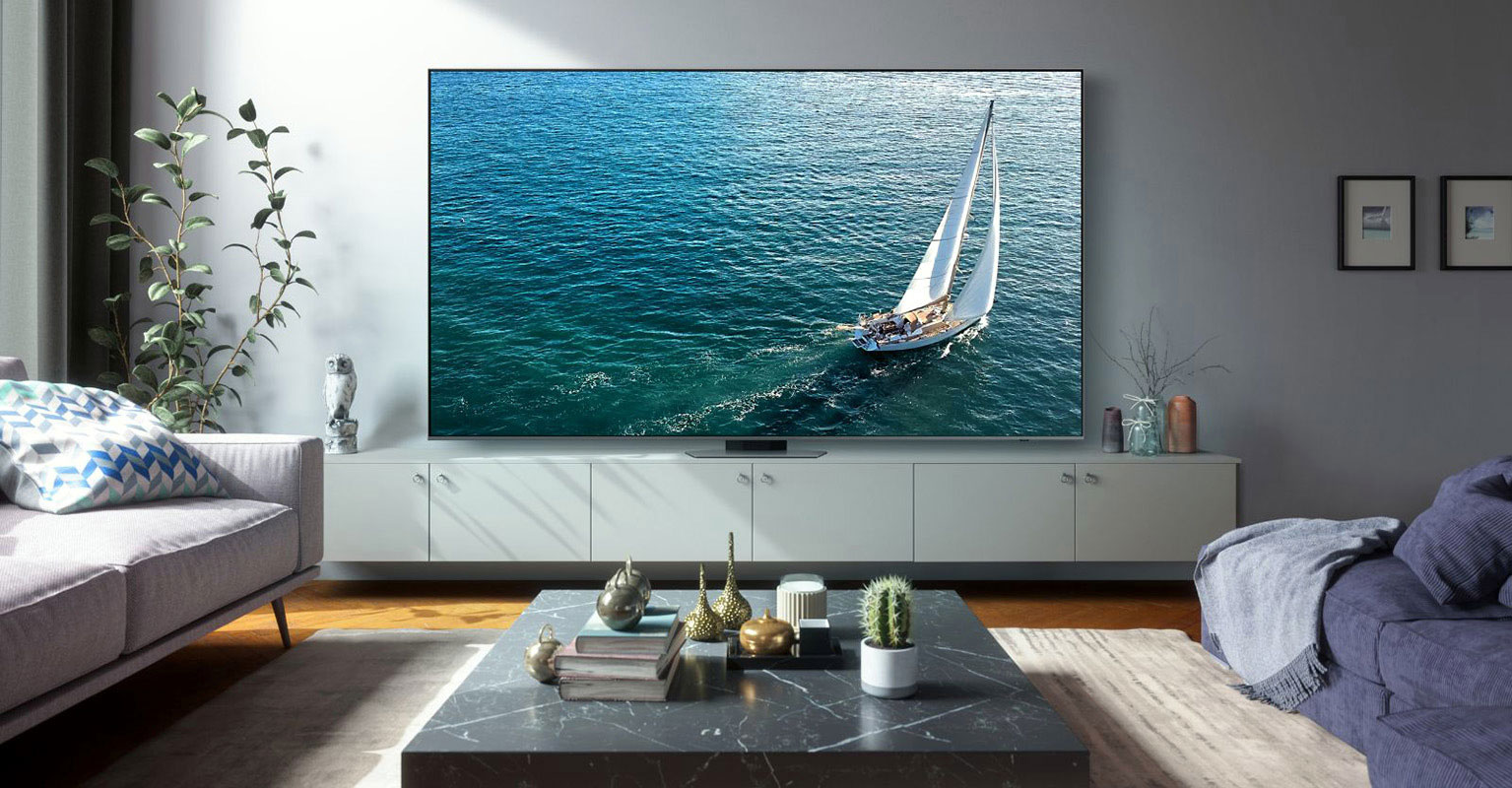 Samsung 98-Inch QLED 4K TV in Home Hall