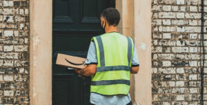 Person Delivering Amazon Parcels