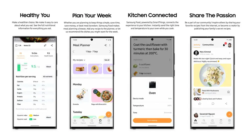 Samsung Food meal planner