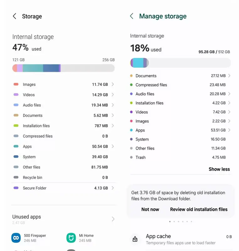 one ui 6 storage