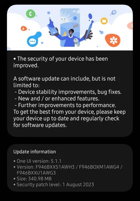 update Cannot Expand First Notification in Galaxy Z Fold 5
