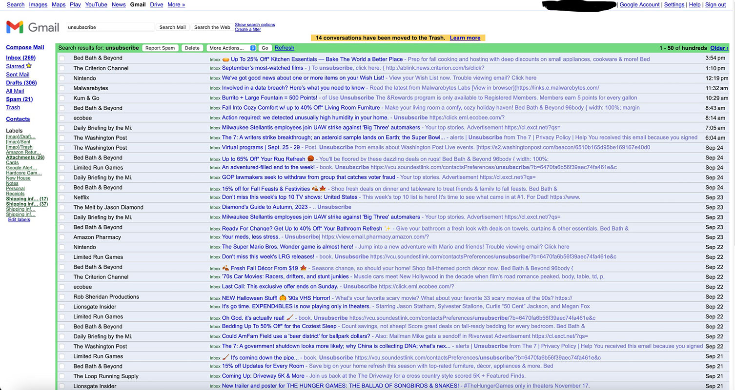 Gmail HTML View Screenshot