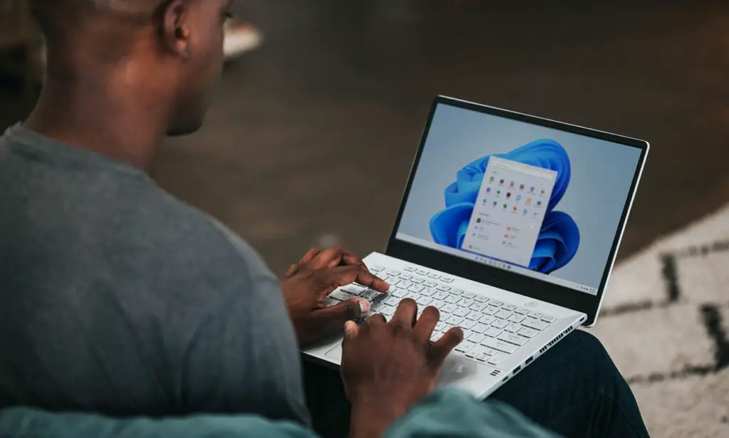 Windows 11 Laptop Person Working