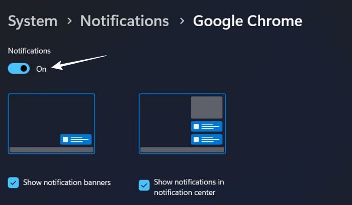 setting Gmail Notifications not working on Windows 11