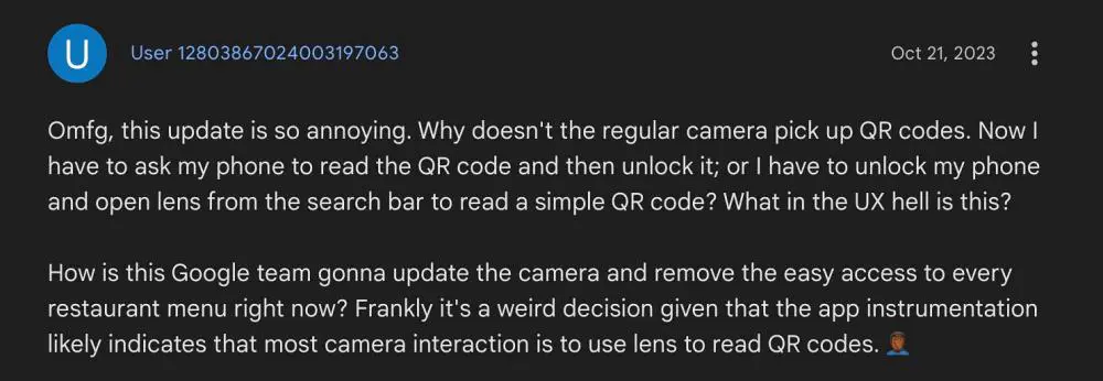 Google Lens Missing from Pixel Camera 3
