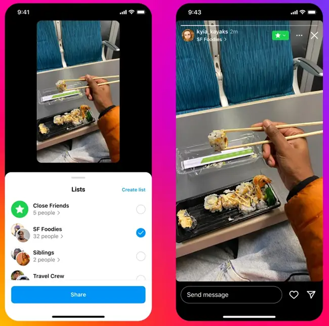 Multiple Lists in Stories Instagram