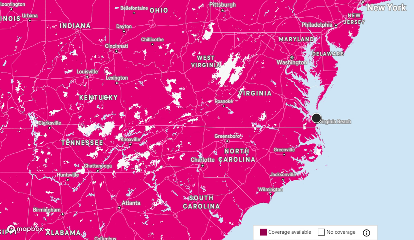 Virginia T-Mobile 5G Coverage