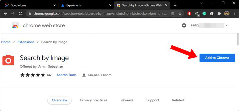  add to chrome search image with google extension
